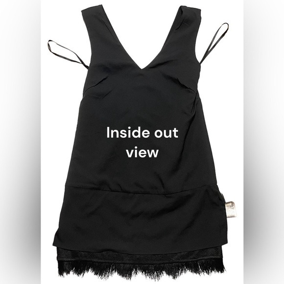 BCBGMAXAZRIA Addilyn Fringe-Trim Shift Dress Women’s Size 0 sleeveless LBD - Picture 12 of 16